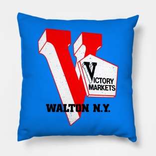 Victory Market Former Walton NY Grocery Store Logo Pillow