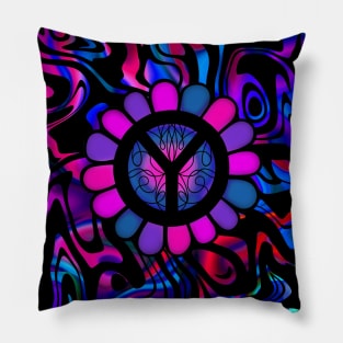 World Peace Hippie Peace Sign Pillow