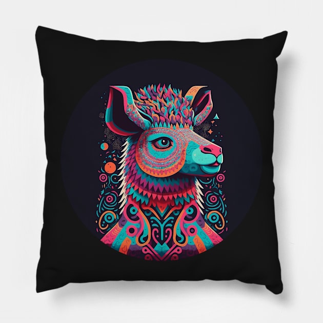 A llama having a blast at the Carnaval Pillow by ceemyvision