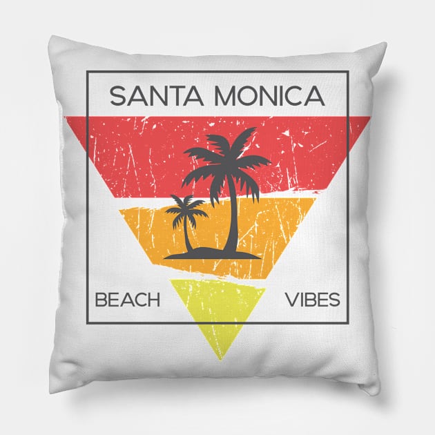 Santa Monica beach vibes Pillow by SerenityByAlex