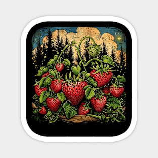 Retro Strawberry Plants Strawberries Lovers Magnet