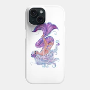 Fun beneath the waves mermaid art by Renee Lavoie Phone Case