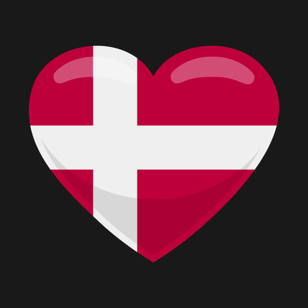 Denmark Flag Heart by SunburstGeo