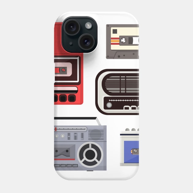 Retro Music Players Phone Case by Digster