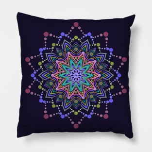 Metallic Star Mandala Pillow