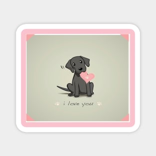 labrador puppy illustration Magnet