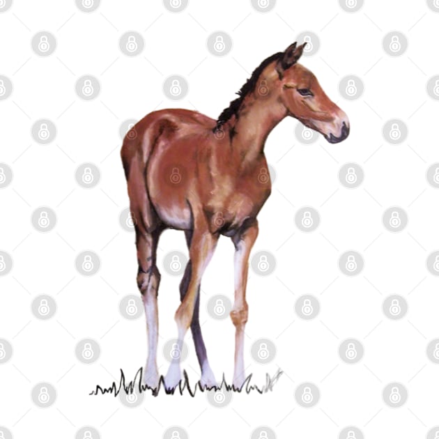 Horse - Foal Drawing by russodesign