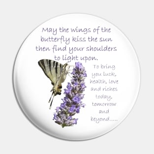 May The Wings Of The Butterfly Kiss The Sun Irish Blessing Pin