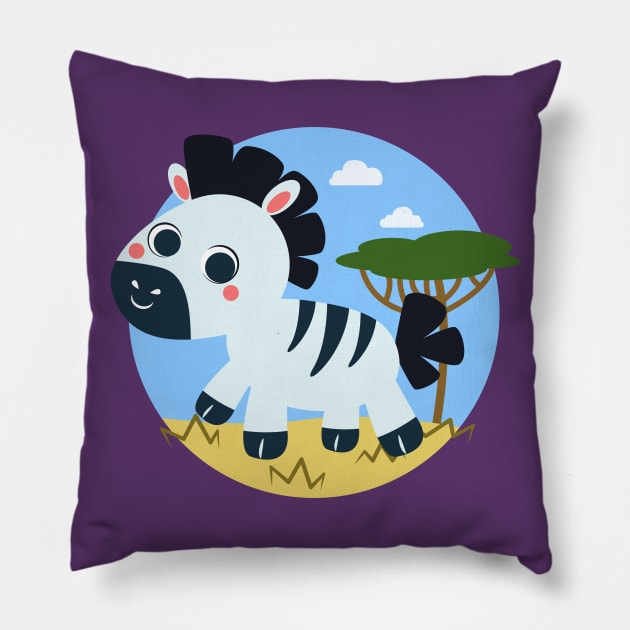 Baby Zebra Pillow by aglomeradesign