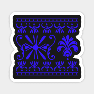 Indigo Blue Bohemian Aesthetic Pattern Magnet
