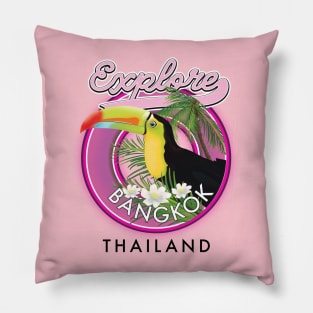 explore Bangkok indonesia travel logo Pillow