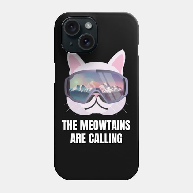 Skiing Cat Phone Case by sqwear