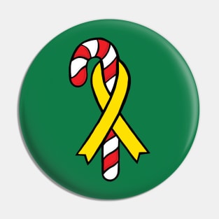 Candy cane awareness ribbon (Yellow) Pin