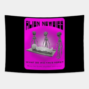 Alien Newbies - Pink and Black Tapestry