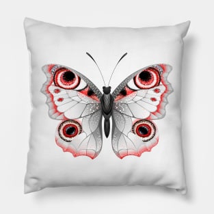 Gray butterfly Peacock Eye Pillow