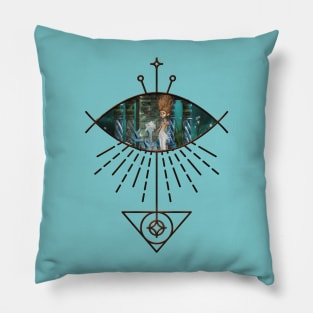 cute little mermaid with fantasy fish Pillow