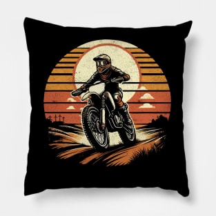 Motocross Vintage Enduro Dirt Bike Motorcycle MX Biker Pillow