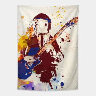 Angus Young ACDC art print Tapestry