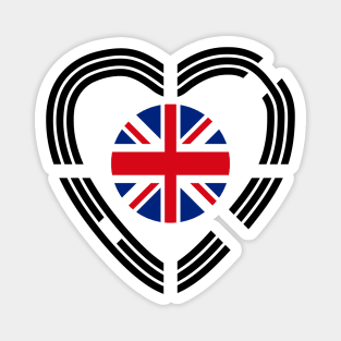 Korean British Multinational Patriot Flag Series (Heart) Magnet