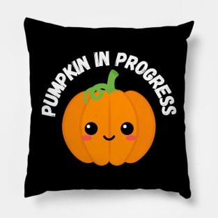 Pumpkin in Progress. Halloween, cute pumpkin, pregnancy Pillow