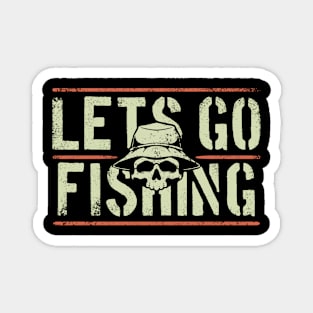 Lets go Fishing Vintage Design Magnet