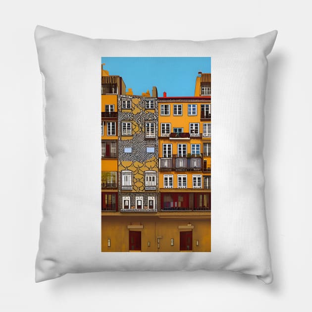 Porto Painting Pillow by MrWho Design
