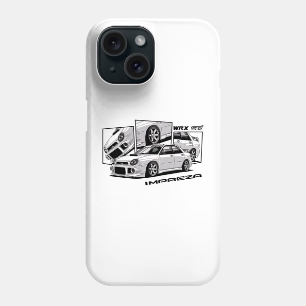 Impreza WRX STI Bugeye, JDM Car Phone Case by T-JD