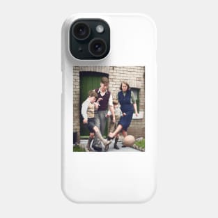 Bobby Charlton playing football with family Phone Case