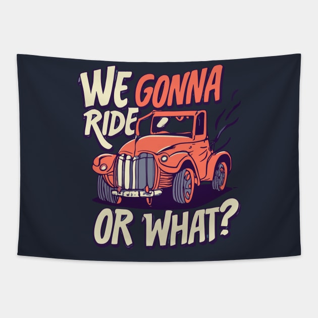 Get Ready to Ride with Our Funny 4x4 Off-Road Mudding UTV Tapestry by Quote'x