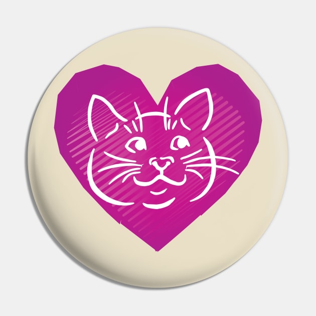 Cat Heart Love Pin by DJOU