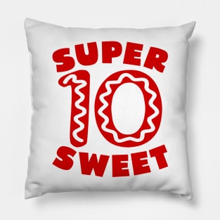 Super Sweet 10 Donut Birthday Pillow