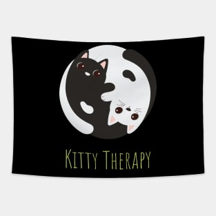 Kitty Therapy My Cat Is My Therapist Zen Yin Yang Cats Tapestry