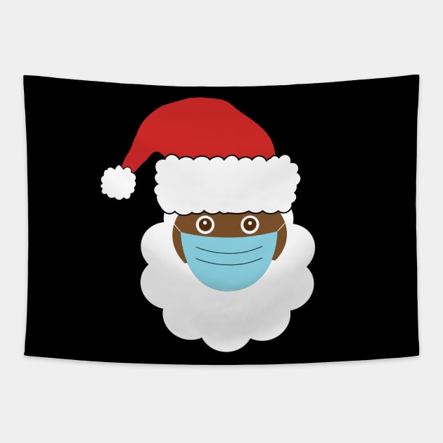 Black Santa With Mask Tapestry by blackartmattersshop