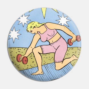 Funny Tarot Gym Pin