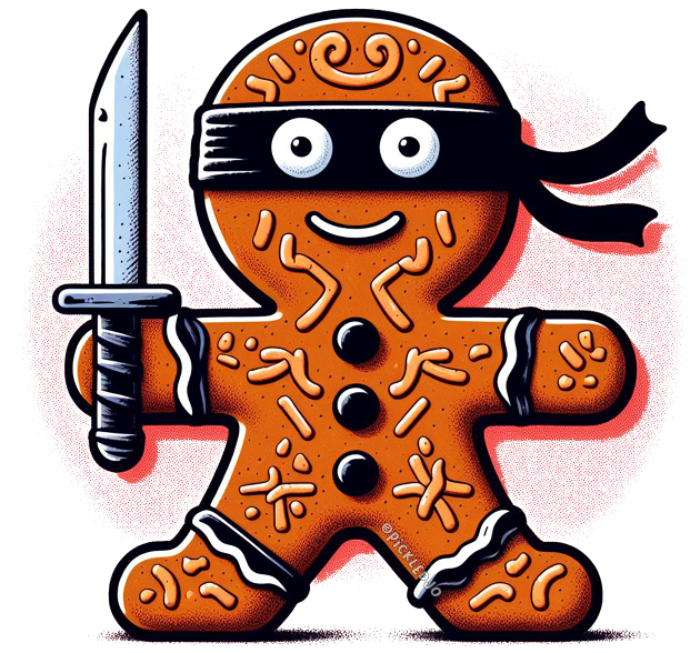 Ninja Bread Man Kids T-Shirt by Sketchy