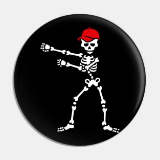 Floss dance flossing skeleton baseball cap Pin