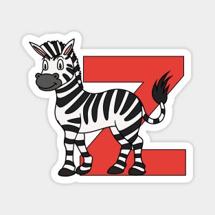 Letter Z with Zebra Magnet