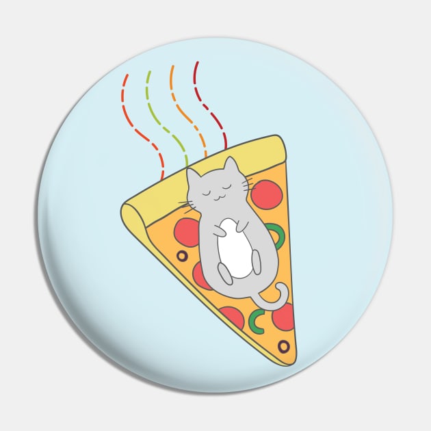 Pizza Cat Snoozing in Space Pin by awesomesaucebysandy