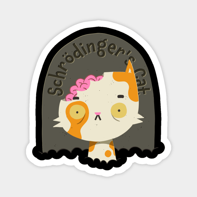 Schrodinger Zombie Cat Magnet by zawitees
