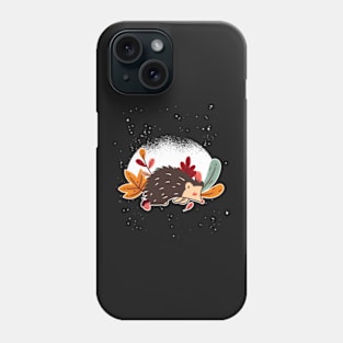 hedgehog pile of leaves Phone Case