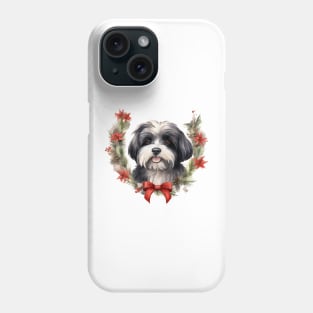 Christmas Havanese Dog Wreath Phone Case