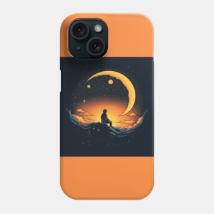 Man Mountain and Moon Phone Case