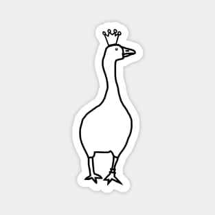 Goose Wears Stolen Crown Minimal Line Drawing Magnet