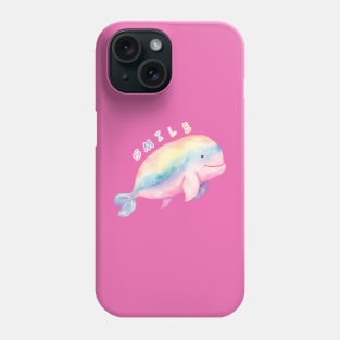 Smile Cute Colorful Baby Whale . Phone Case