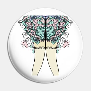 Lady flowers leg illustrated Pin