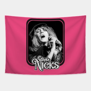 Stevie Nicks Black White in Frame Tapestry