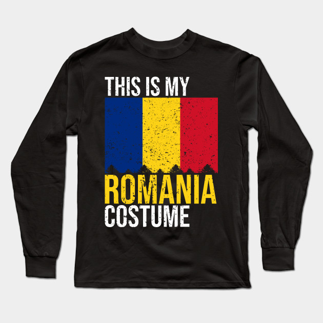 Vintage This Is My Romania Flag Costume Shirt For Halloween