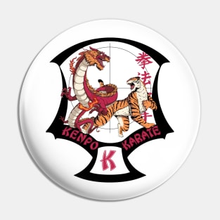 Kenpo Karate Tiger And Dragon Patch Design Pin