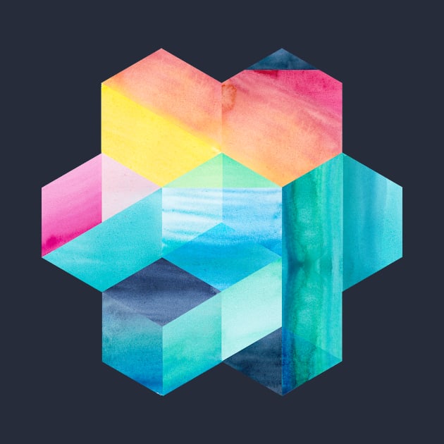 Hexagon Colorblock by Gingerlique