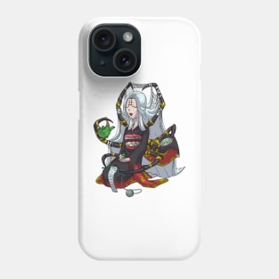 Knitting Spider Girl Yokai Drinking Green Tea MONSTER GIRLS Series I Phone Case